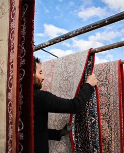 خشک کردن قالی در قالیشویی بوشهر